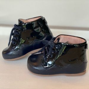 Navy Blue Jacadi walker booties (worn and light scuffs)